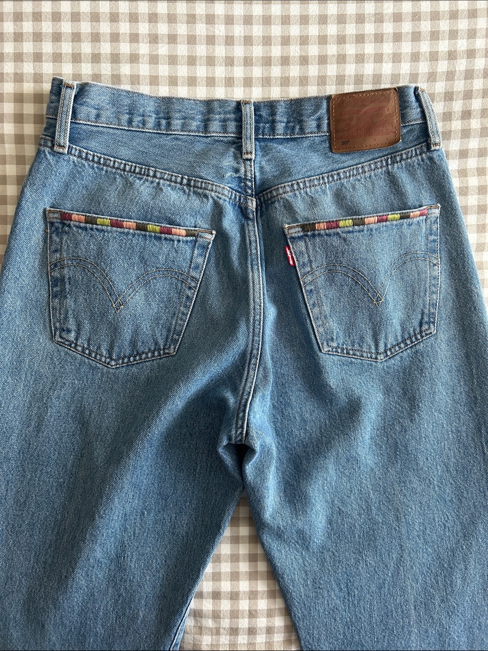 Perfectly Worn-in Levi's 501 Medium Wash Blue Jeans